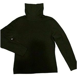 Black Merino Wool/Cashmere Blend Sweater